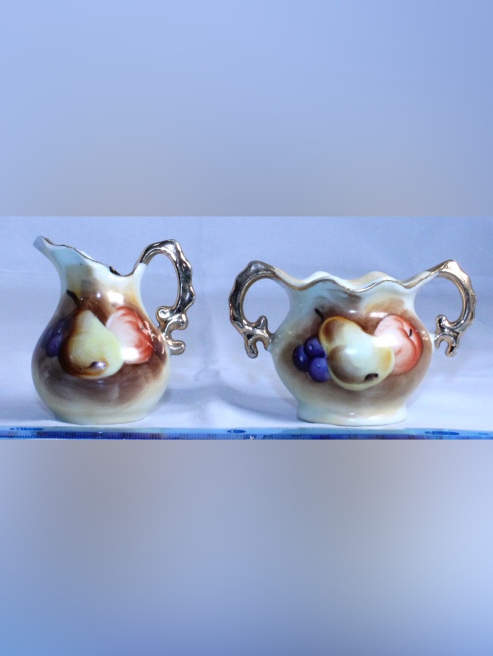 MCM Vintage Enesco 1950s to 1960s Porcelain Creamer and Sugar Bowl Set *No Lid*